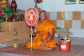 Buddhist monk is preaching to people. Royalty Free Stock Photo